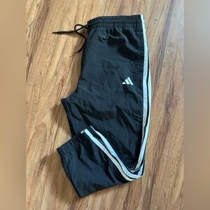 adidas Black Track Pants with White Stripes